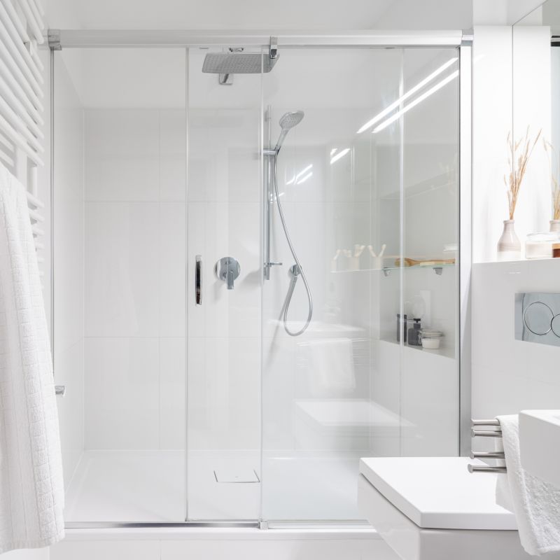 Contemporary Shower with Unique Fixtures