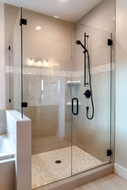 Modern Shower with Matte Black Fixtures